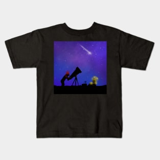 Crowley and Aziraphale stargazing Kids T-Shirt